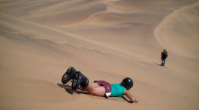 Sandboarding Outside Swakopmund, Namibia