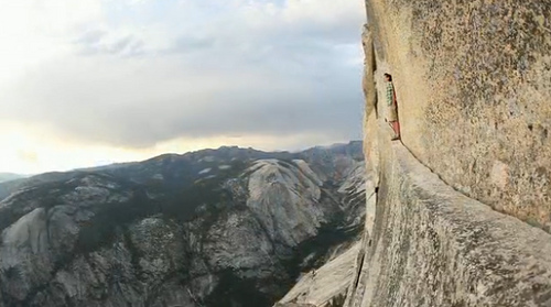 Frozen on the way up on Half Dome