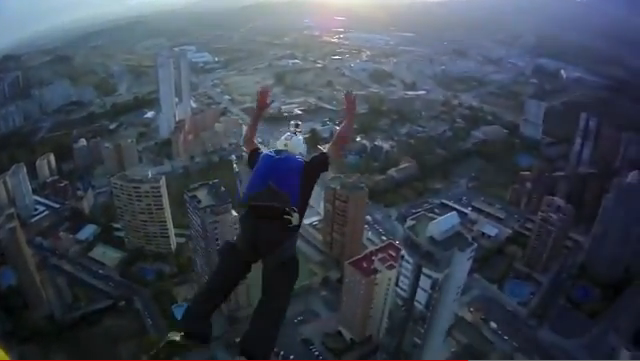 Guerilla Elevator BASE Jumping in Spain