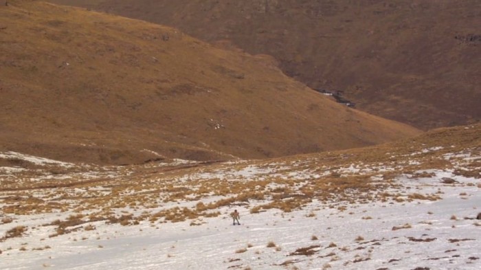 Snowboarding in Lesotho, Africa